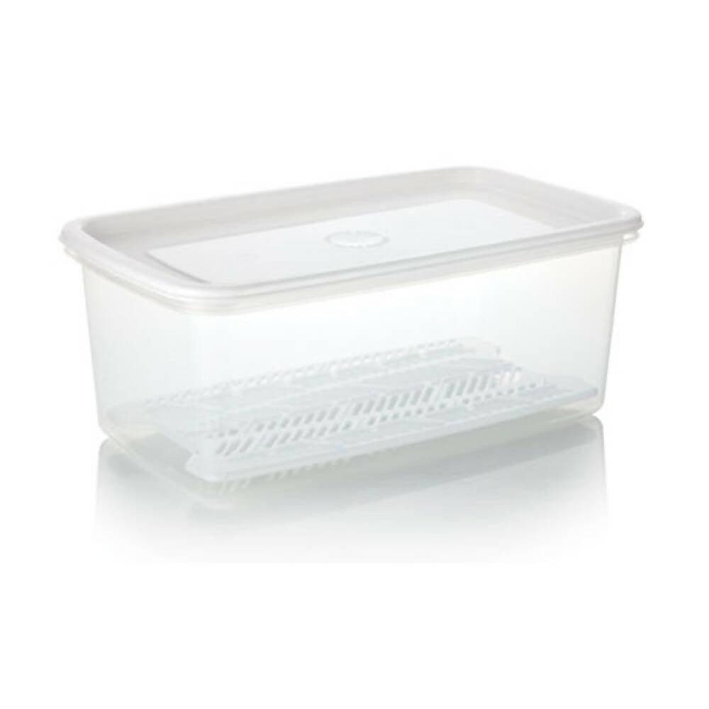 Recipiente Plus Rectangular Con Bandeja 4L Blanco - VIRTUAL MUEBLES