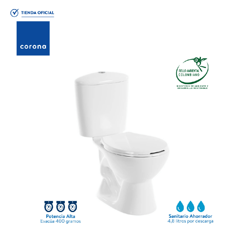 Sanitario Corona Manantial Pro Redondo Blanco - VIRTUAL MUEBLES