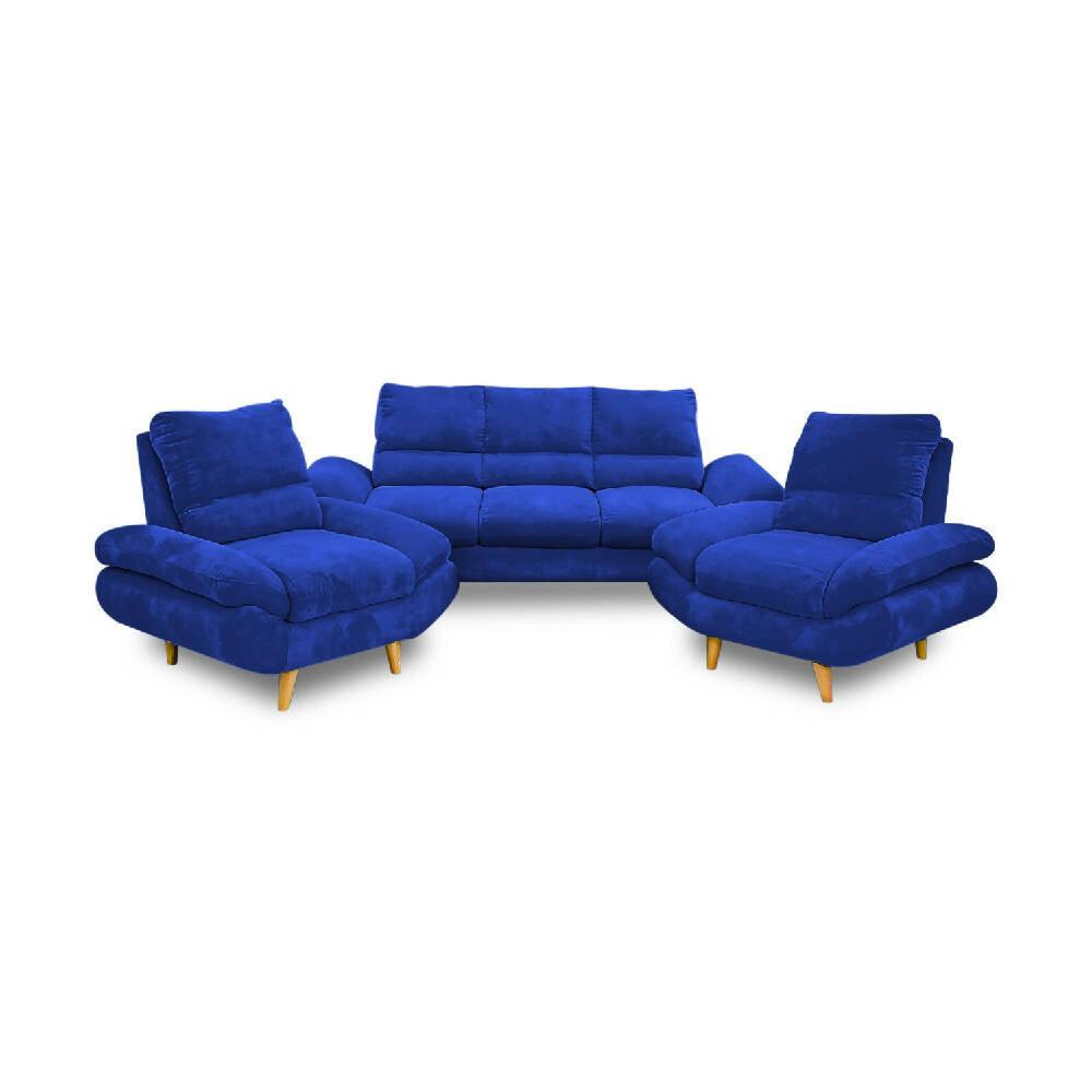 Sala Venecia 3 puestos azul oscuro - VIRTUAL MUEBLES