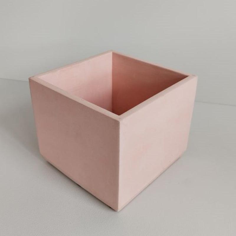 Matera Eloisa de Cemento 15x15x15 cm Palo de Rosa - VIRTUAL MUEBLES
