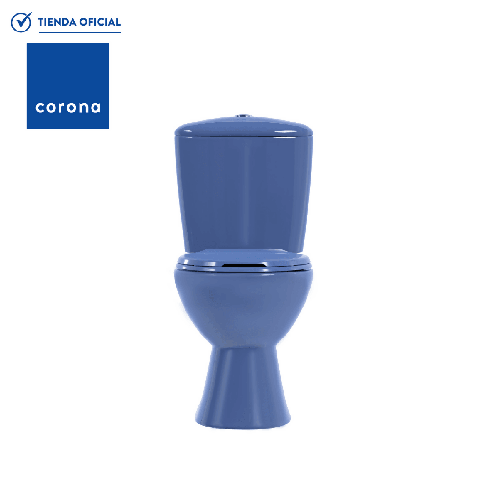 Sanitario Corona Manantial Pro Redondo Azul - VIRTUAL MUEBLES