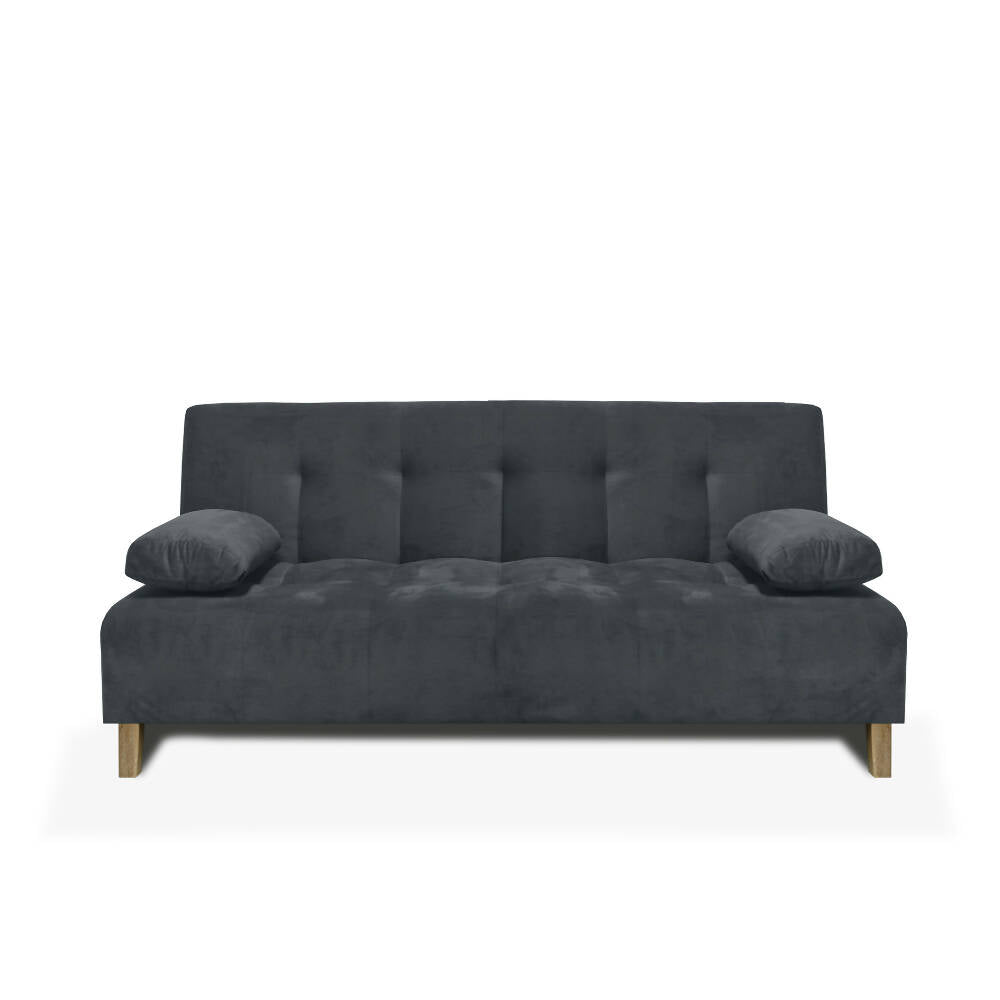 Sofá Cama Glaser 3 Posiciones Tela Gris