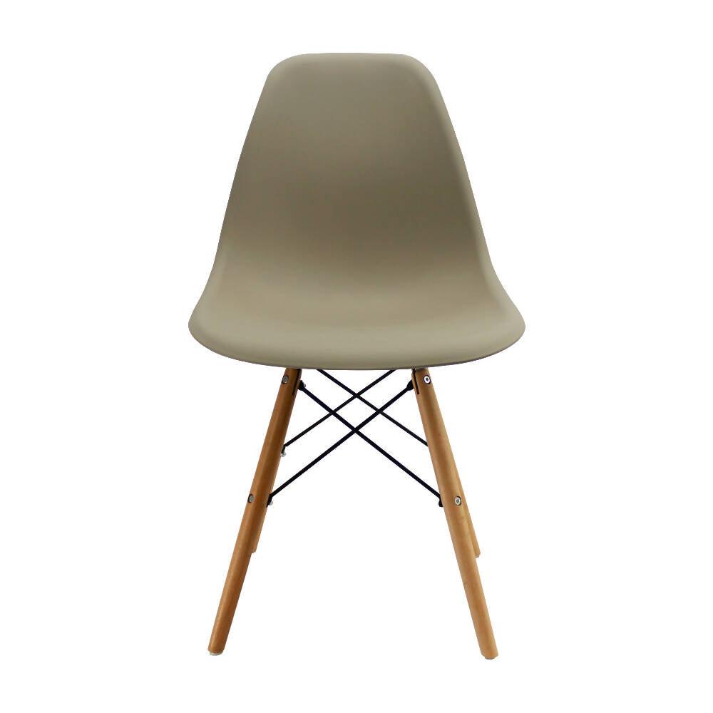 Kit por 2 sillas Eames Patas En Madera para comedor, sala, restaurante - Beige - VIRTUAL MUEBLES