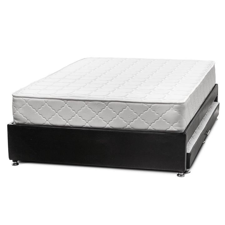 Combo cama Tarima negra + colchón 140 x 190 cm + almohadas - VIRTUAL MUEBLES