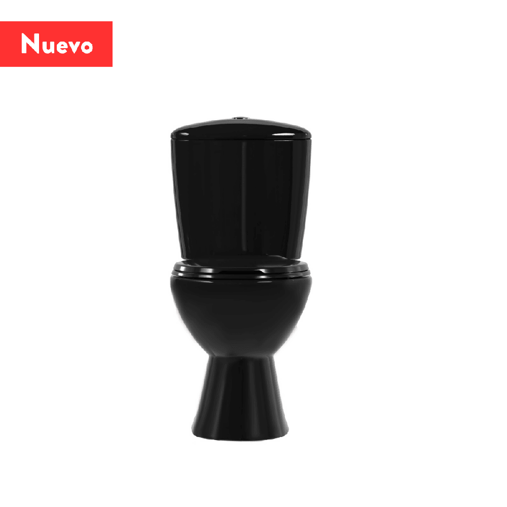 Sanitario Corona Manantial Pro Redondo Negro - VIRTUAL MUEBLES