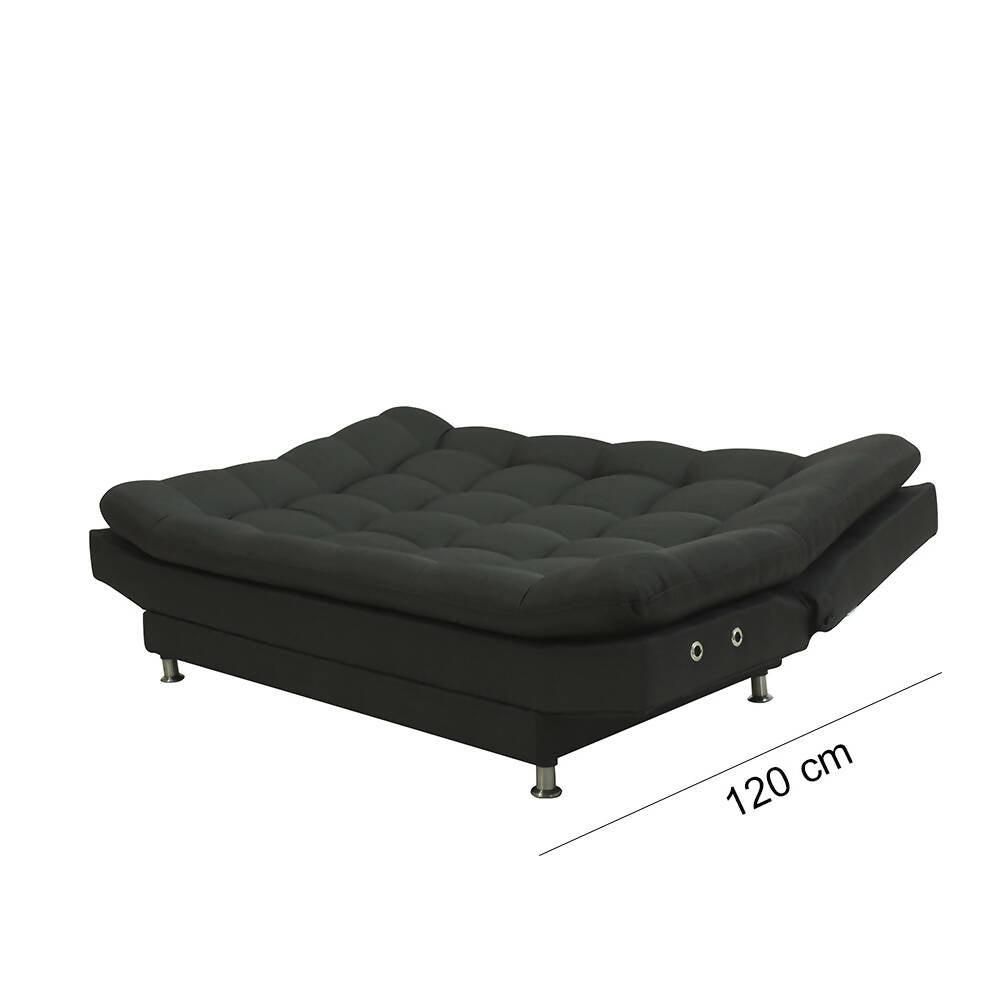 Sofá cama Moltochic con brazos negro poliéster - VIRTUAL MUEBLES