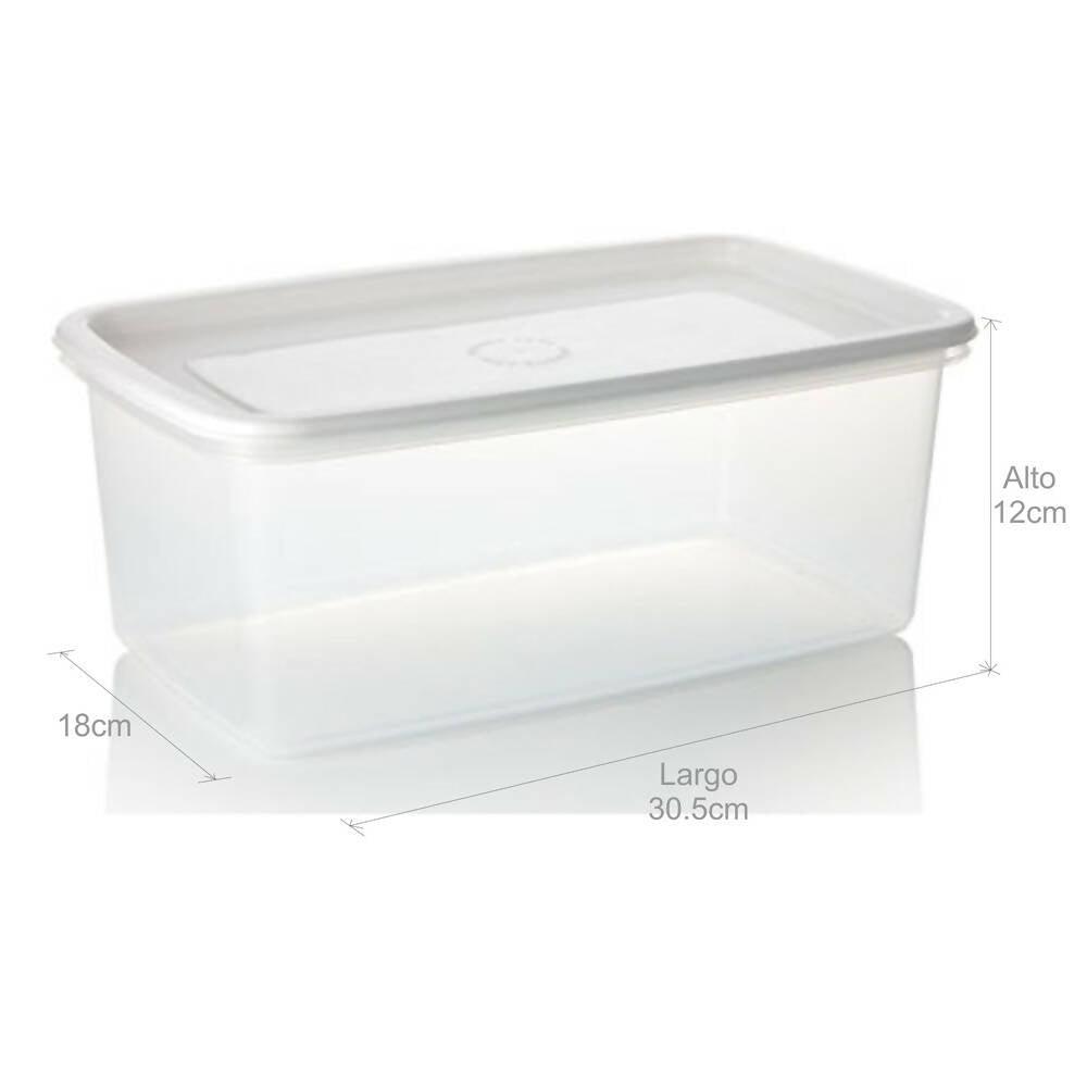 Recipiente Plus Rectangular 4L Blanco - VIRTUAL MUEBLES