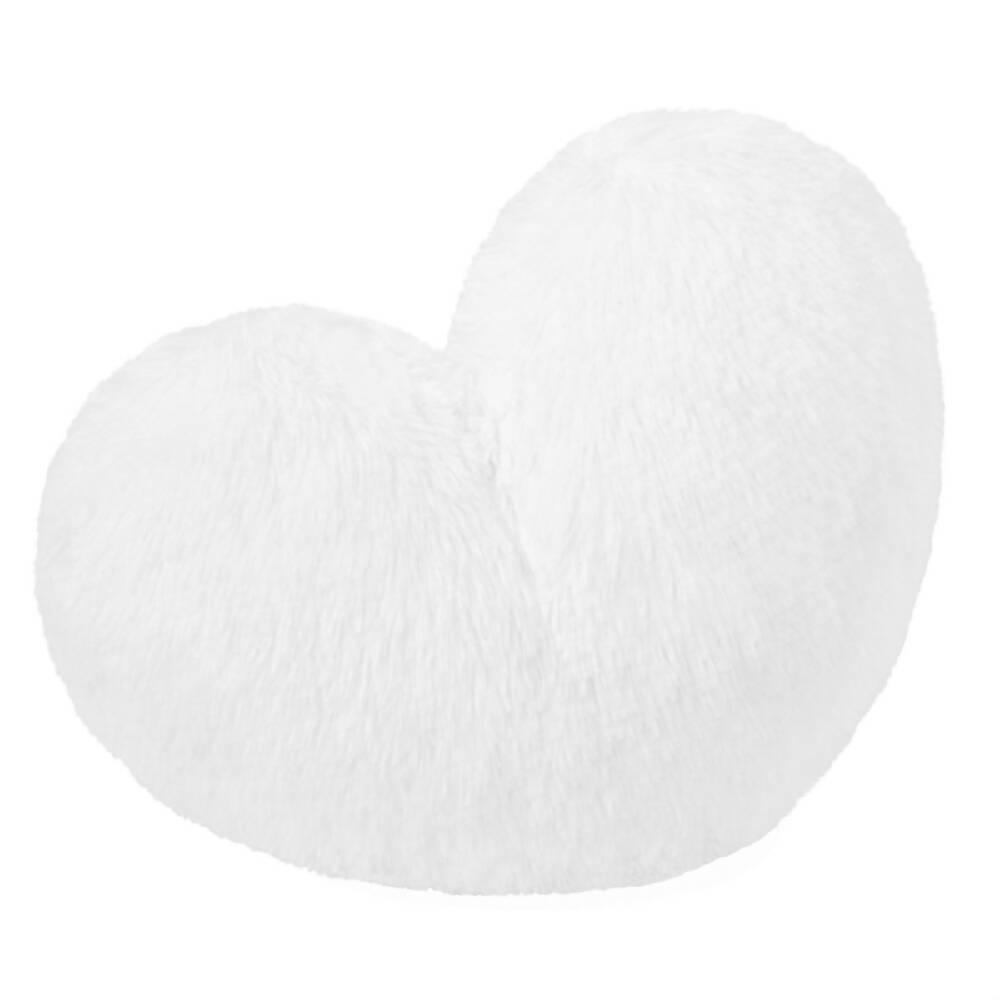 Cojín Decorativo Peludo Corazón BLANCO - VIRTUAL MUEBLES