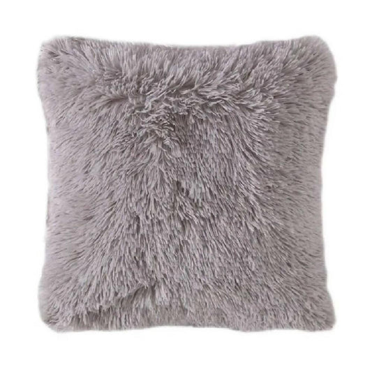 Cojin Decorativo Peludo Gris Claro