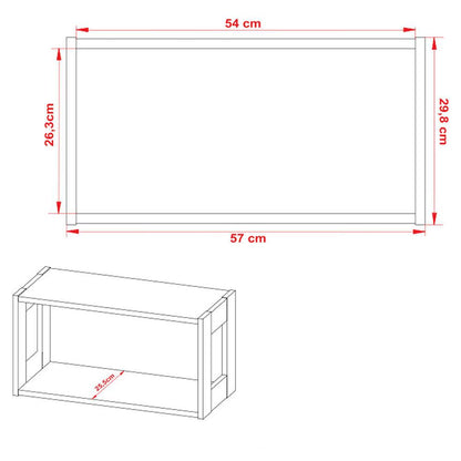 Repisa Oviedo Teca/Blanco - VIRTUAL MUEBLES