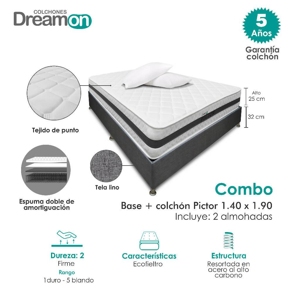 Colchón Con Base Dreamon Pictor Doble Firme - VIRTUAL MUEBLES