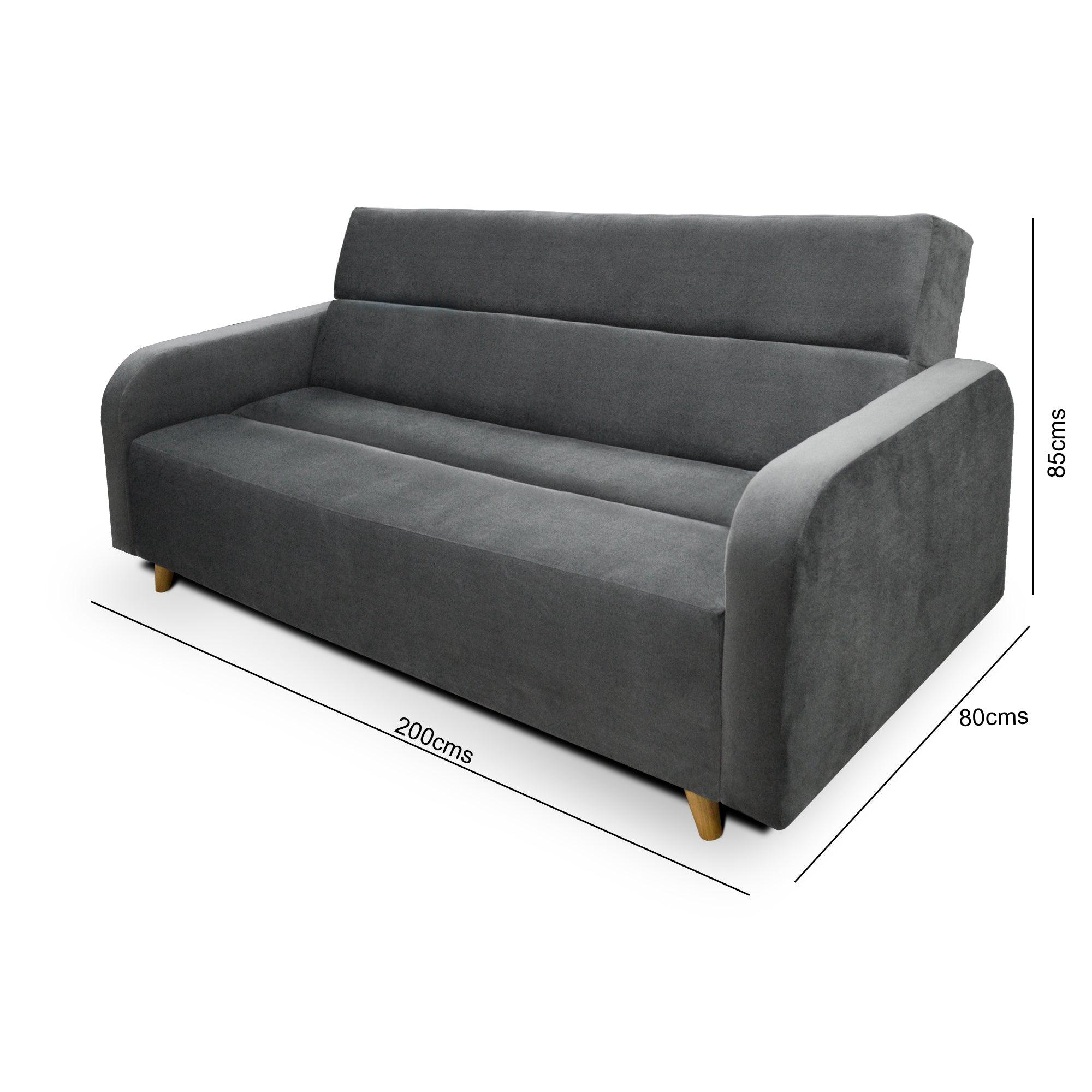Sofacama Ungaro 3 Posiciones Tela Gris - VIRTUAL MUEBLES