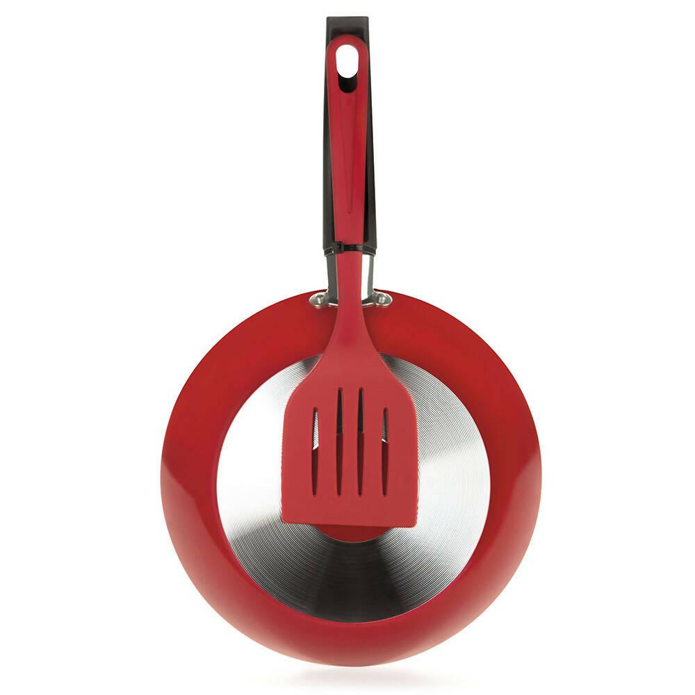 Sartén con Espátula Aspiración 24 cm Rojo - VIRTUAL MUEBLES