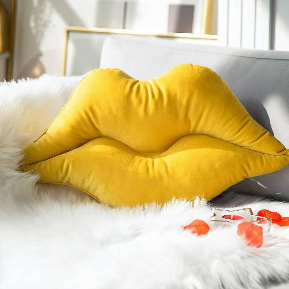 Cojín Labios Beso Amarillo - VIRTUAL MUEBLES