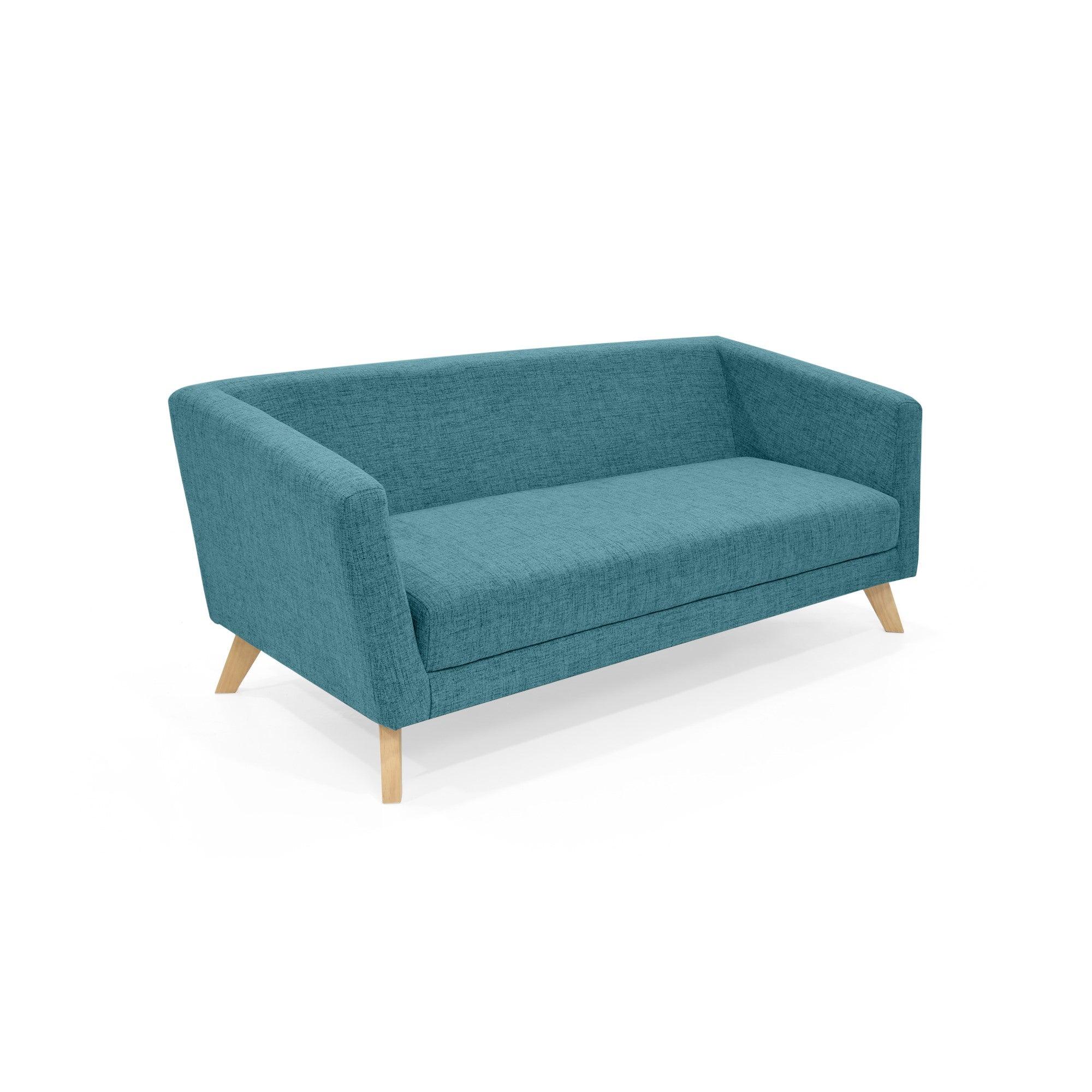 Sofa Montreal 3 Puestos Tela Poliester Petroleo - VIRTUAL MUEBLES