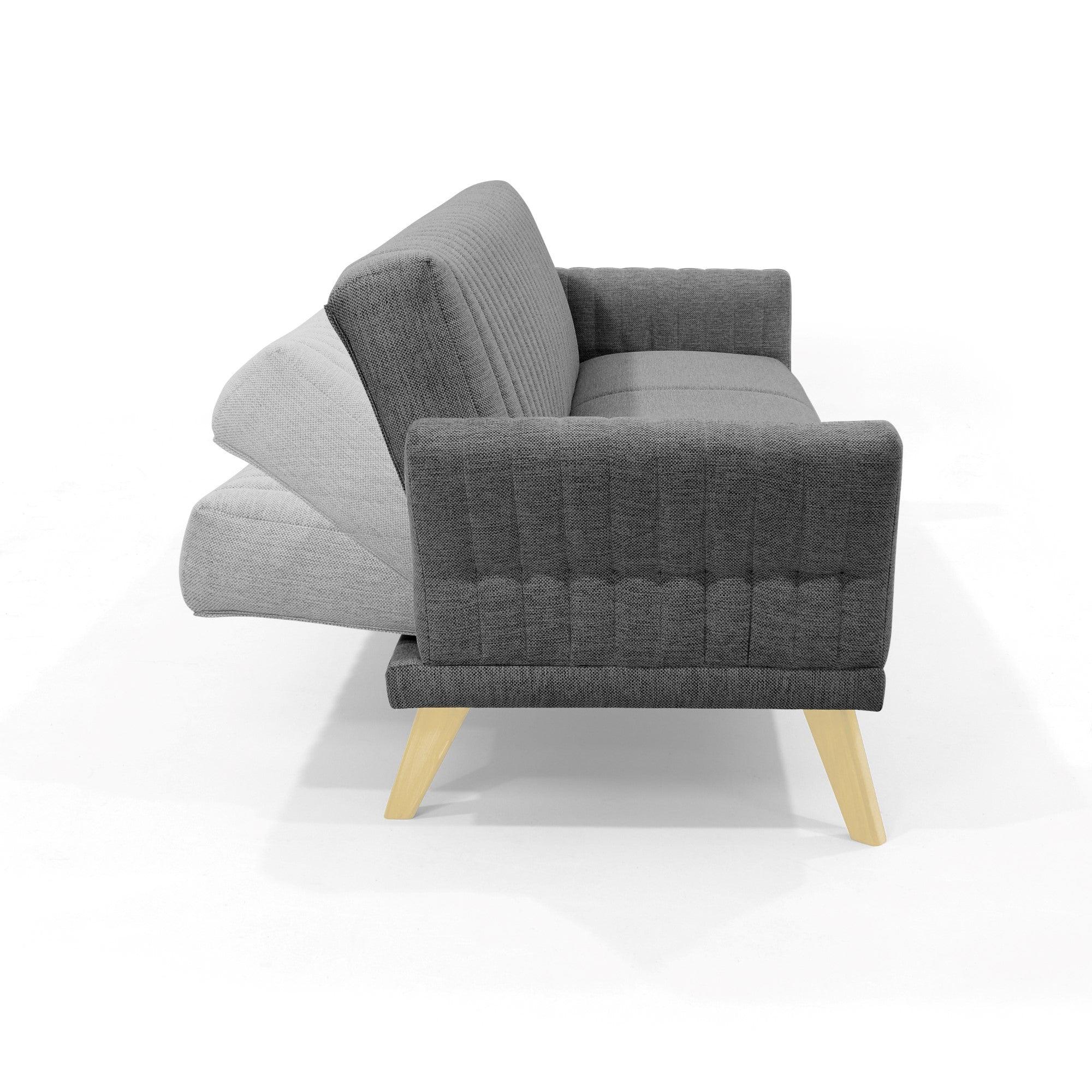 Sofá Cama Pensilvania Tela Poliester Gris - VIRTUAL MUEBLES