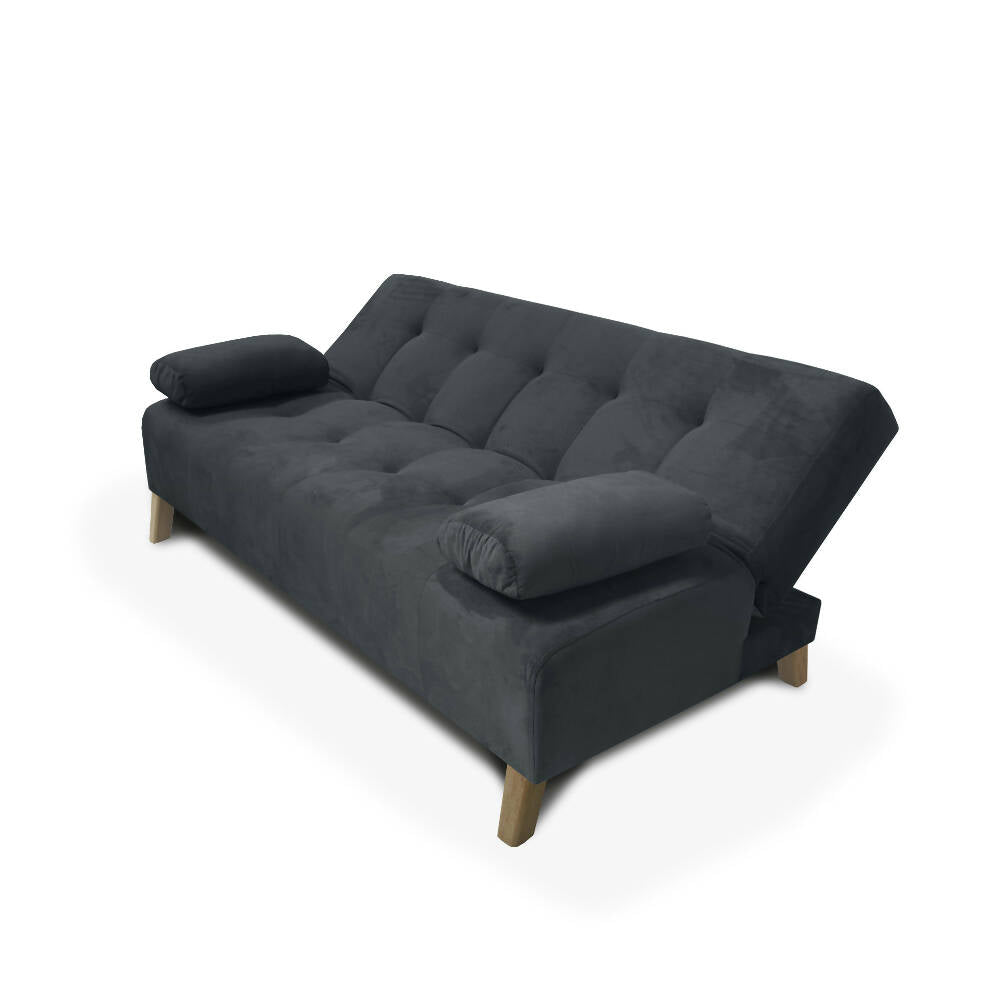 Sofá Cama Glaser 3 Posiciones Tela Gris