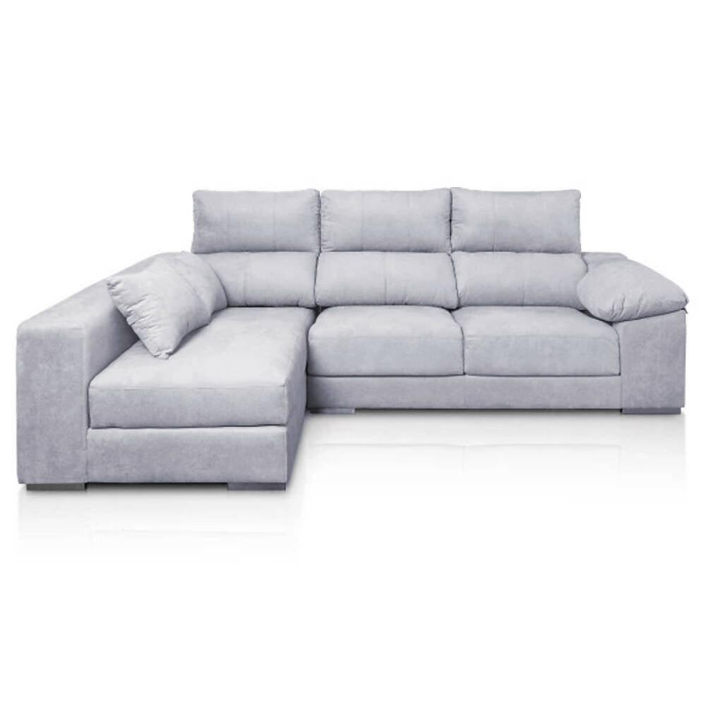 Sofá en L Izquierdo Impact Terciopelo anti fluidos y amigable con las mascotas Gris 240x75x85