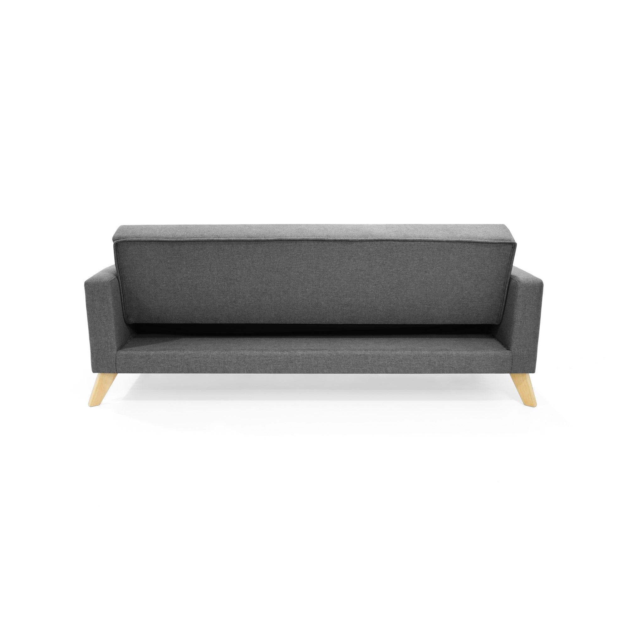 Sofa Cama Sion 3 Posiciones Tela Poliester Gris - VIRTUAL MUEBLES