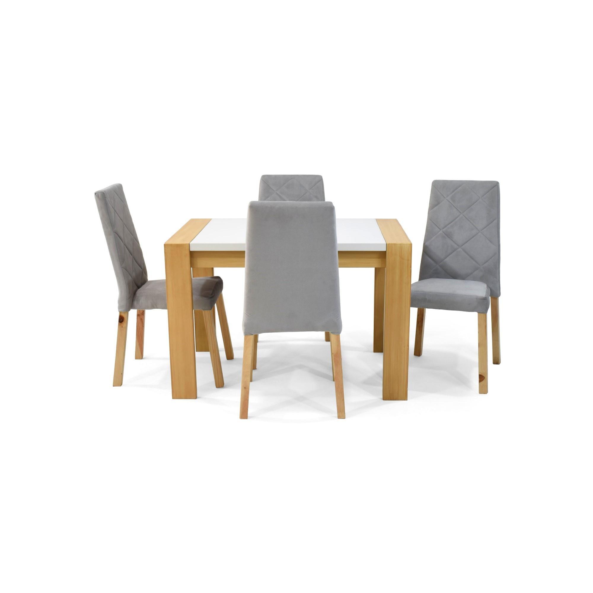Comedor 4 Puestos Arkansas Sillas Liverpool Tela Gris