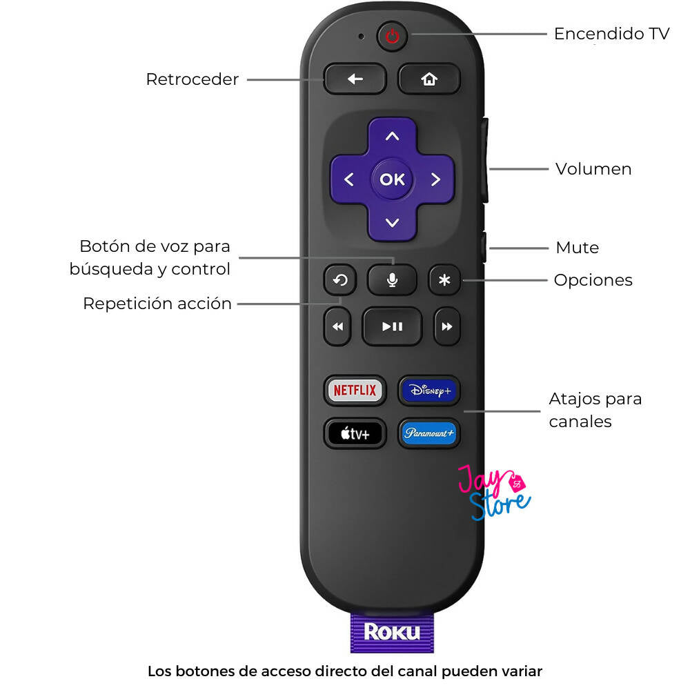 Roku Express TV 4K+ HDR Control Por Voz Reproductor Streaming - Convertidor a Smart TV