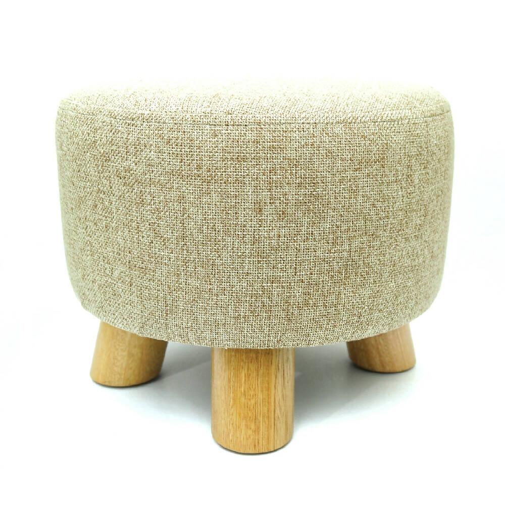 Puff Auxiliar Butaco Redondo Descansapies Banzay Beige - VIRTUAL MUEBLES