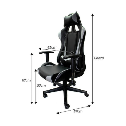 Silla Gamer - 3318 Gris - VIRTUAL MUEBLES