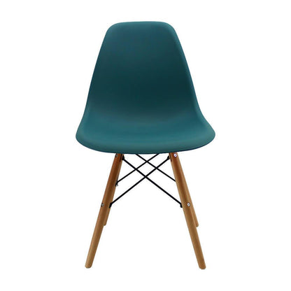 Kit por 4 sillas Eames Patas En Madera para comedor, sala, restaurante - Azul Petroleo - VIRTUAL MUEBLES