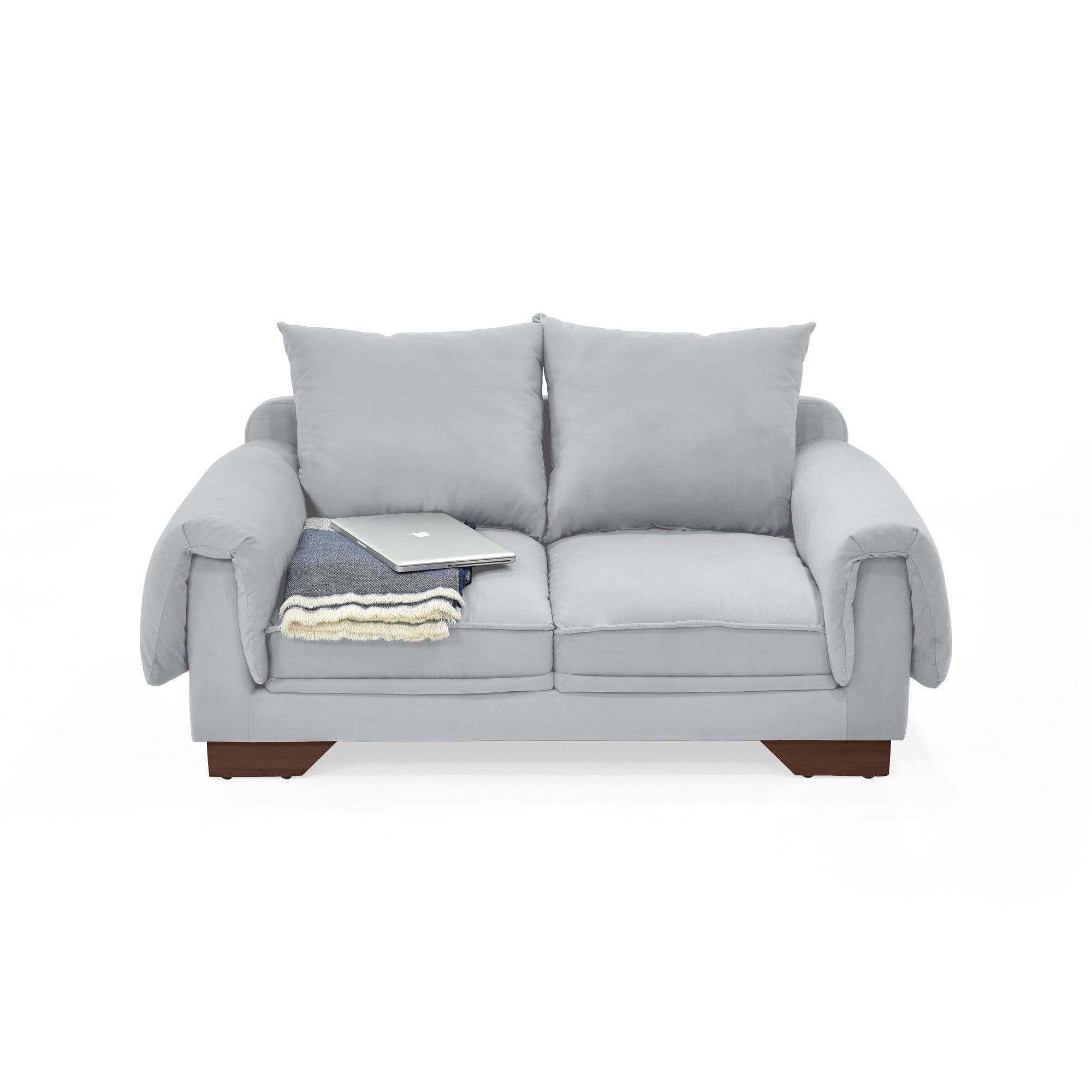 Sofa 2 Puestos Daytona Tela Plata - VIRTUAL MUEBLES
