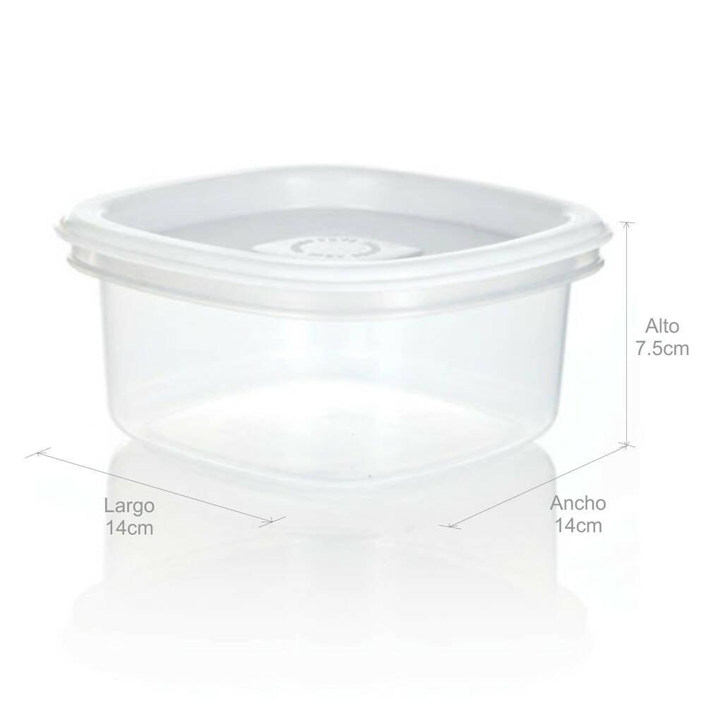 Recipiente Plus Cuadrado 0.7L Blanco - VIRTUAL MUEBLES