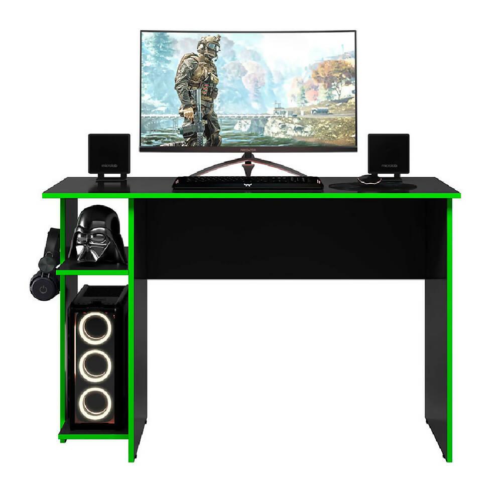 Escritorio Gamer Lyon Negro/Verde - VIRTUAL MUEBLES