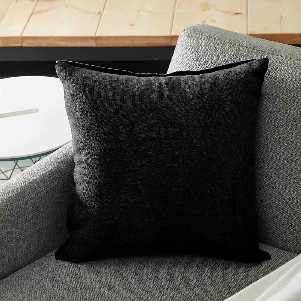 Funda Para Cojin Decorativo Cuadrado En Tela Negro - VIRTUAL MUEBLES
