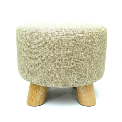 Puff Auxiliar Butaco Redondo Descansapies Banzay Beige - VIRTUAL MUEBLES