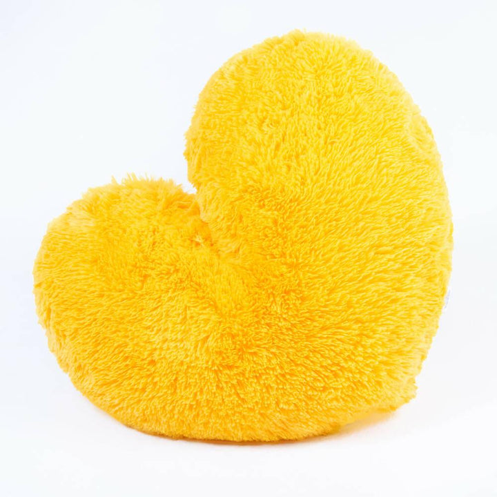 Cojín Decorativo Peludo Corazón Amarillo - VIRTUAL MUEBLES
