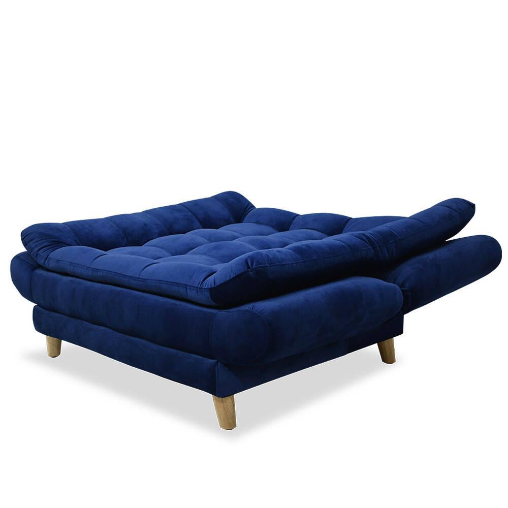Sofá cama Damasco mini azul lino - VIRTUAL MUEBLES