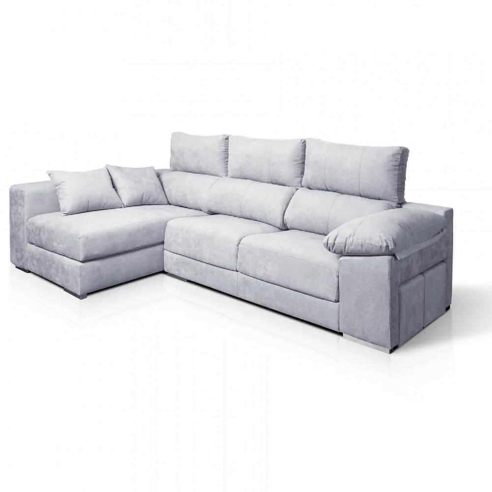 Sofá en L Izquierdo Impact Terciopelo anti fluidos y amigable con las mascotas Gris 240x75x85