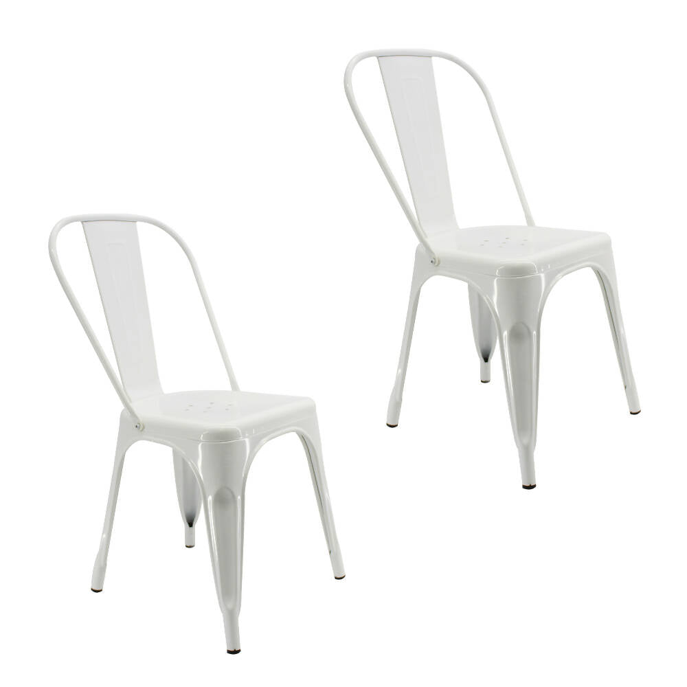 Kit por 2 Silla Tolix Metalica Para Comedor Restaurante - Blanco