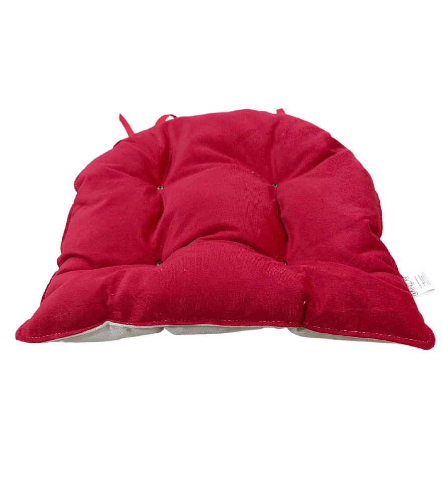 Cojin Para Silla Doble Faz Tela Pet-friendly - Rojo y Marfil x4