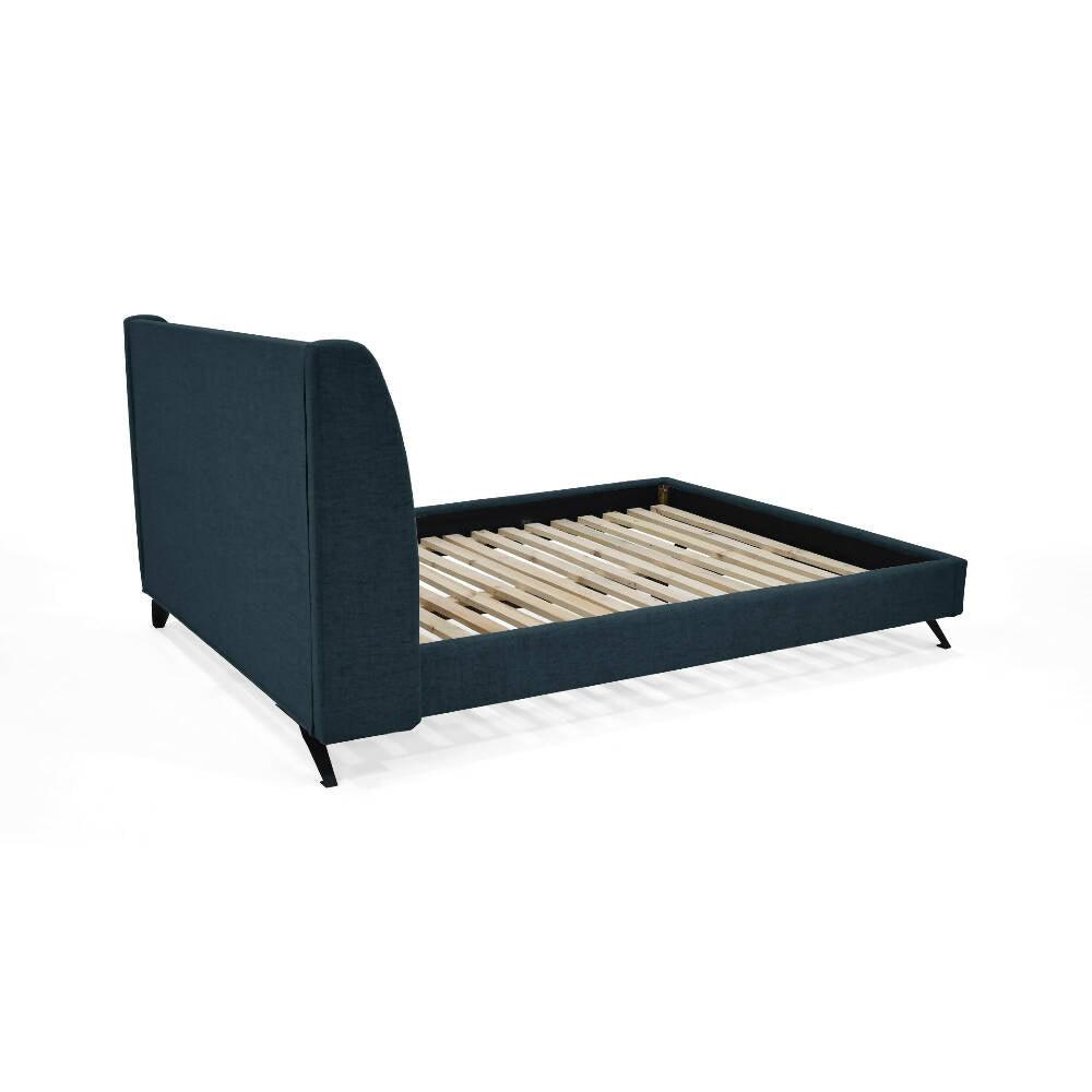 Cama Siena Doble 162 x 202 cm Tela - Plomo