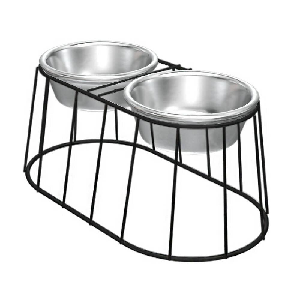 Comedero ovalado pequeño plastificado negro - VIRTUAL MUEBLES