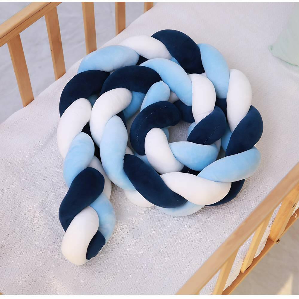 Cojin Protector para Cuna Trenza 3 metros Banzay Azules - VIRTUAL MUEBLES