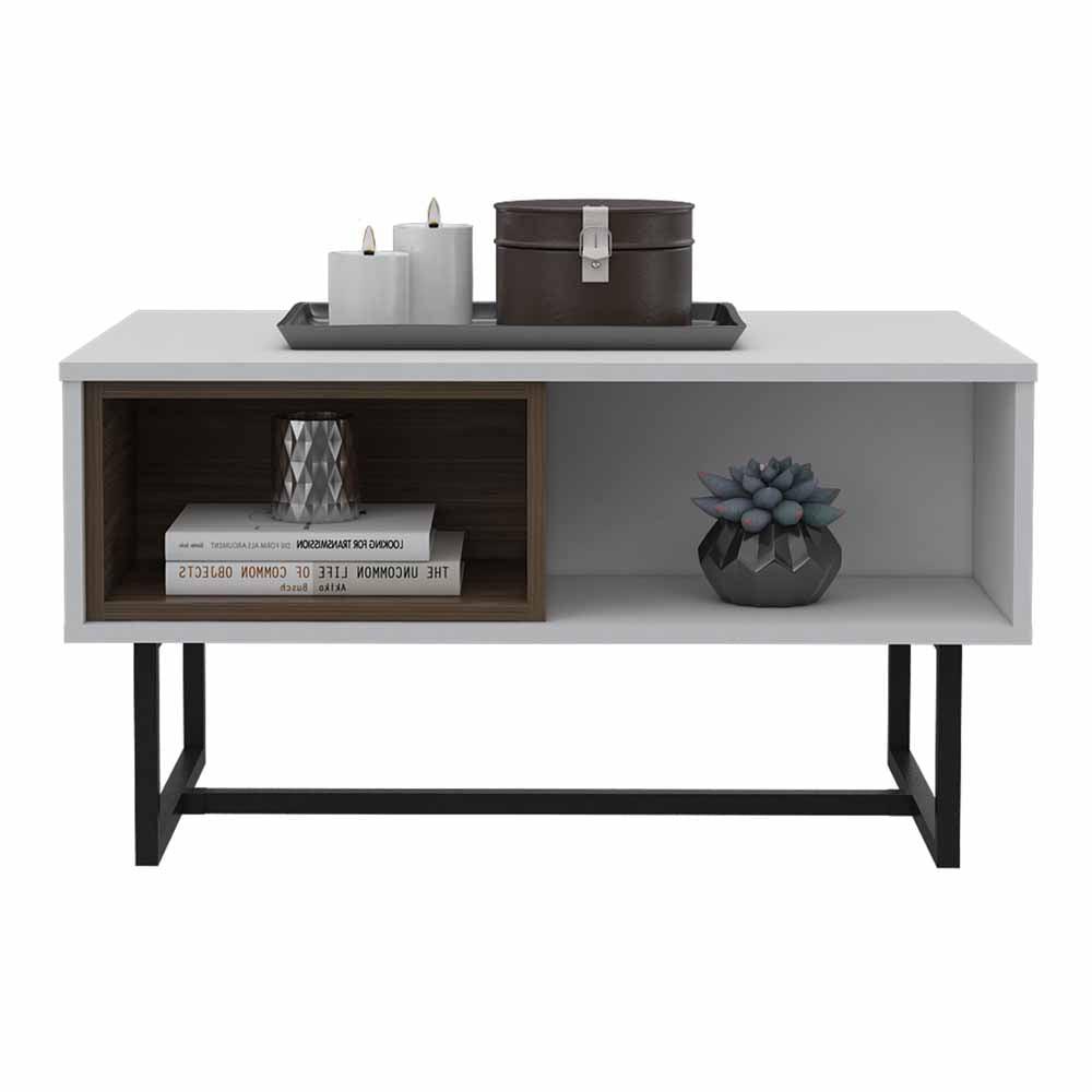 Mesa de Centro Amaranta color Blanco y Castaño para Sala.