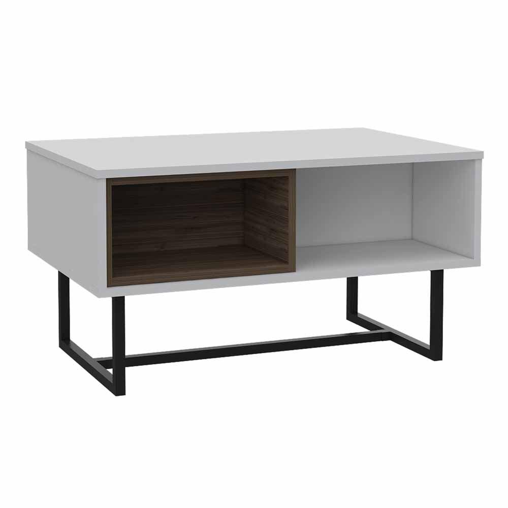 Mesa de Centro Amaranta color Blanco y Castaño para Sala.