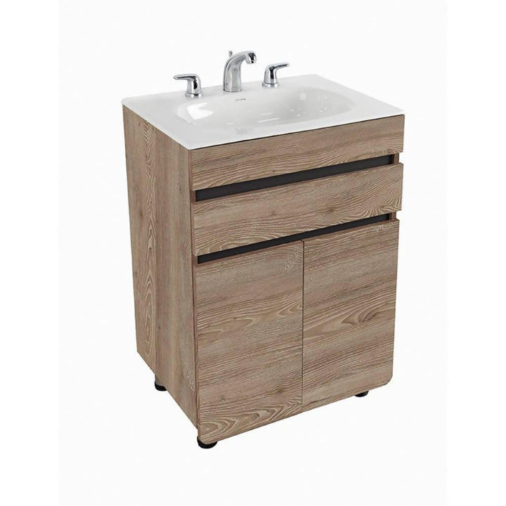 Mueble Corona Aluvia Miel A Piso Con Lavamanos 60x45 - VIRTUAL MUEBLES