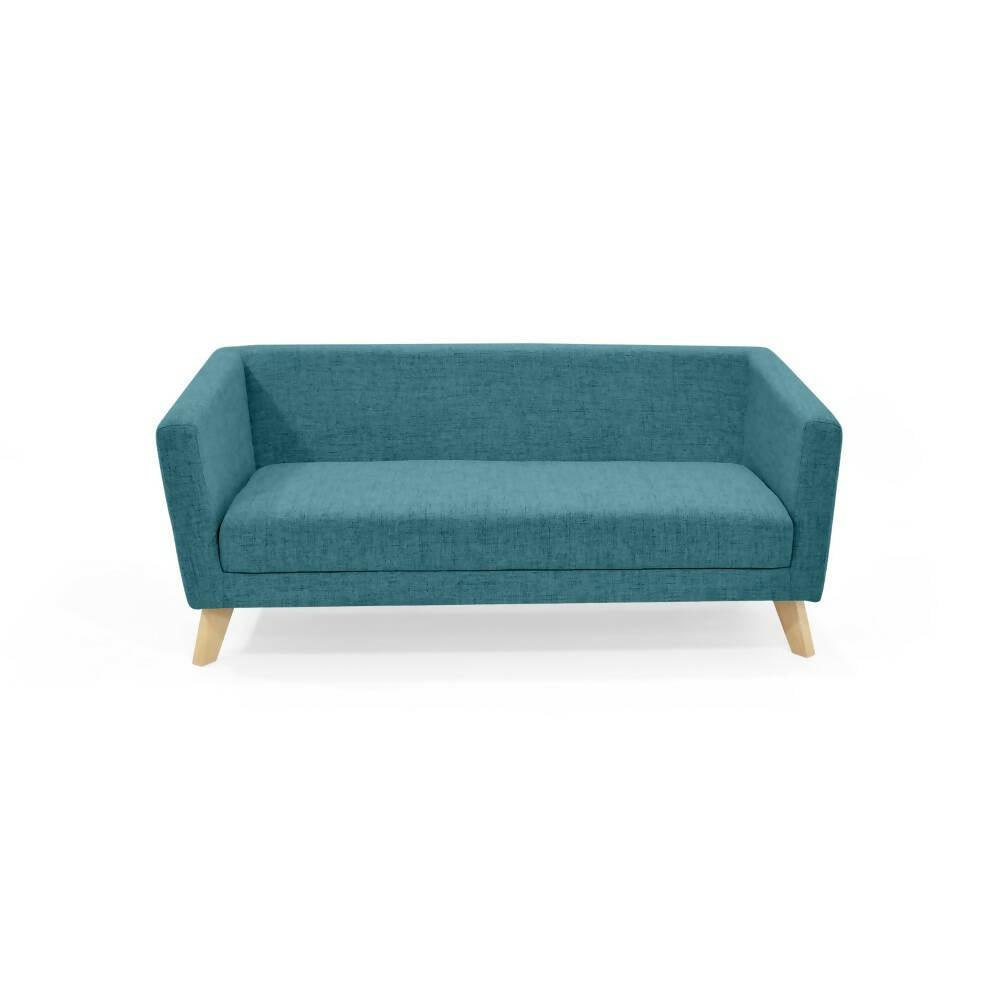 Sofa Montreal 3 Puestos Tela Poliester Petroleo - VIRTUAL MUEBLES