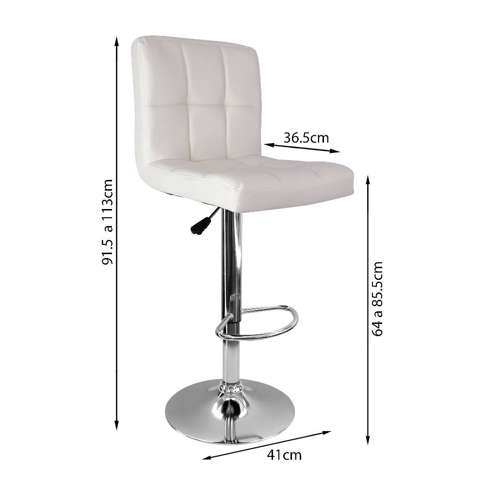 Silla Acolchada Tipo Bar - Blanca