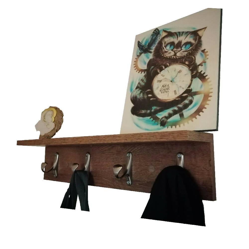 Perchero de Pared con Repisa 4 Ganchos Amareto - VIRTUAL MUEBLES