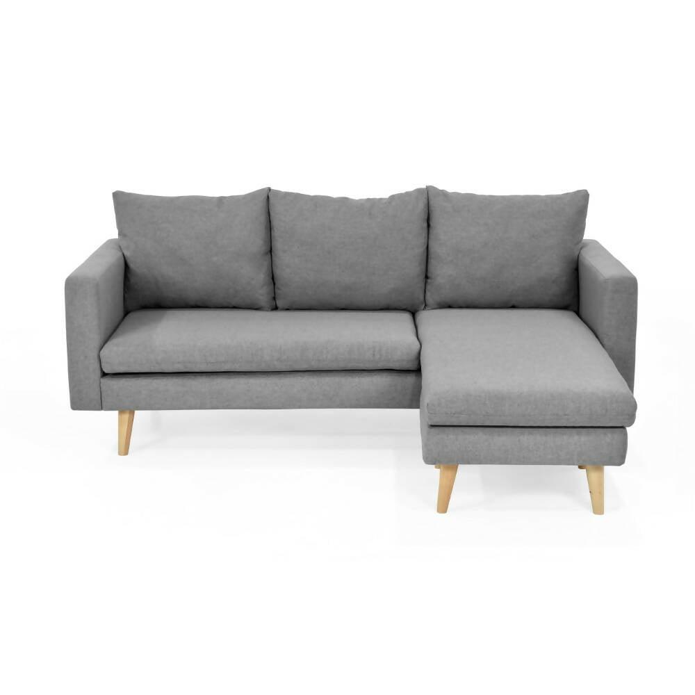 Sofa 3 Puestos Barbados Tela Poliester Gris - VIRTUAL MUEBLES