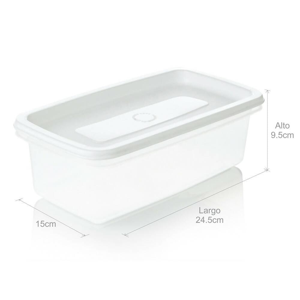 Recipiente Plus Rectangular 2L Blanco-Congelación - VIRTUAL MUEBLES