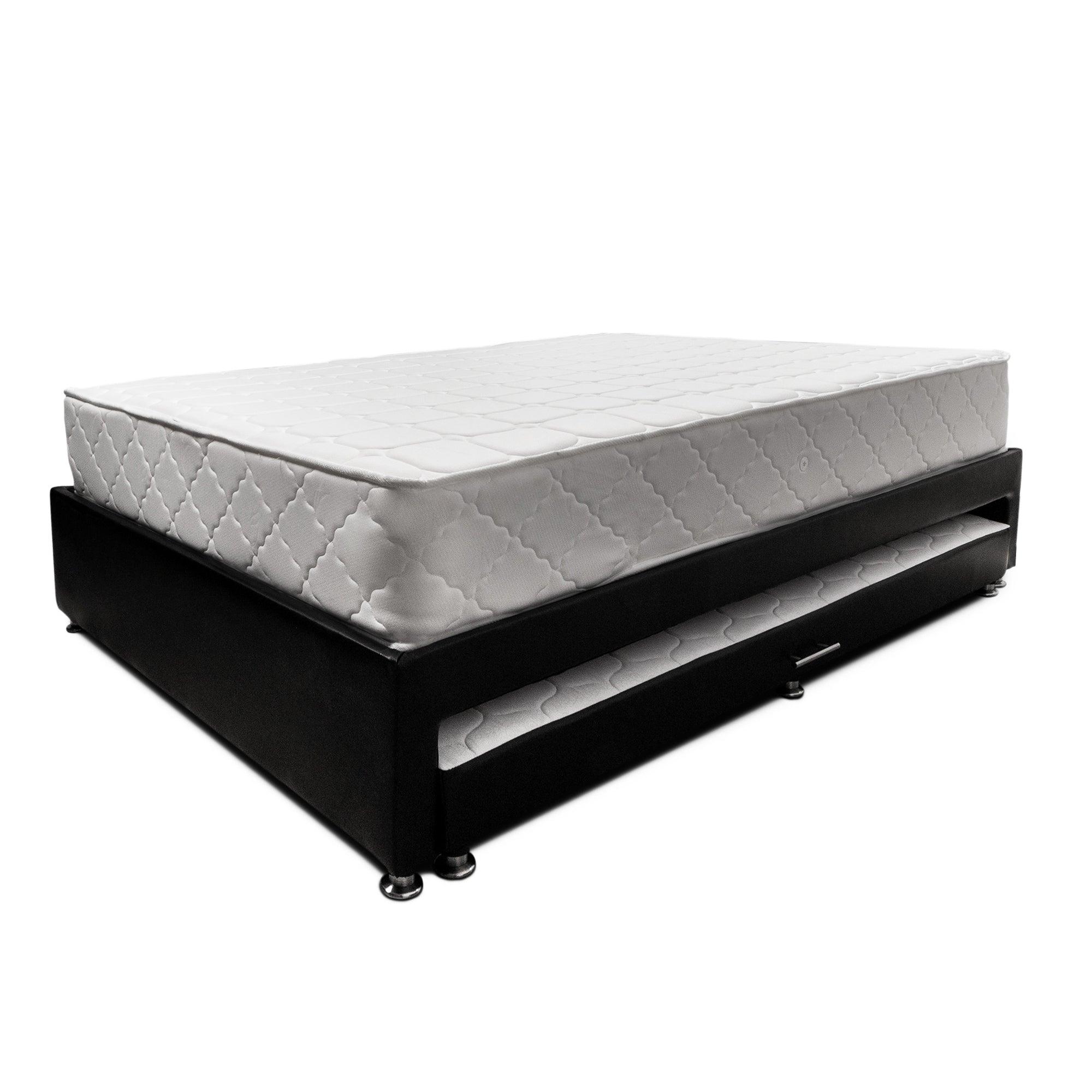 Combo cama Tarima negra + colchón 100 x 190 cm + almohada - VIRTUAL MUEBLES